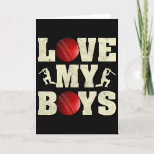 Tarjeta Amo a mis chicos Cricket divertido Día del Padre C