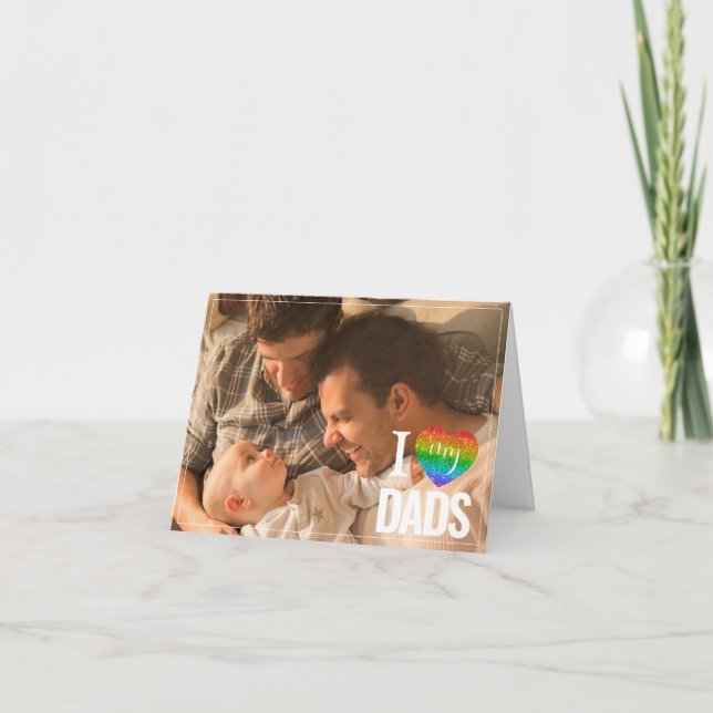 Tarjeta Amo A Mis Papás | Día del Padre del Orgullo Arcoir (Anverso)