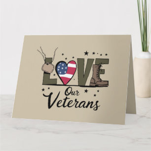 Tarjeta Amo a nuestros veteranos Día del Orgulloso Veteran