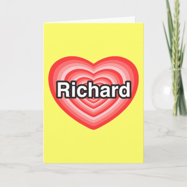 Tarjeta Amo a Richard. Te amo Richard. Corazón (Anverso)