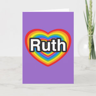 Tarjeta Amo a Ruth. Te amo Ruth. Corazón