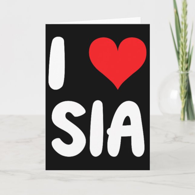 Tarjeta Amo a Sia - Corazón  (Anverso)