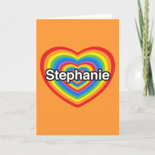 Tarjeta Amo a Stephanie. Te amo Stephanie. Corazón