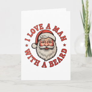 Tarjeta Amo a un hombre con barba Santa Claus Navidad