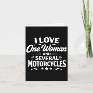 Tarjeta Amo a una mujer y varias motocicletas -