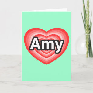Tarjeta Amo al Amy. Te amo Amy. Corazón