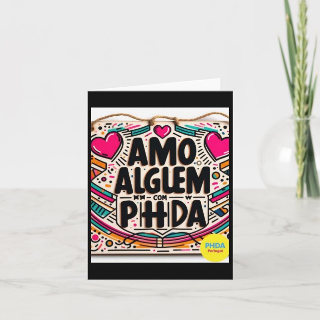 Tarjeta Amo AlguÉm Com Phda Amo A Alguien Con Adhd Stick (Anverso)