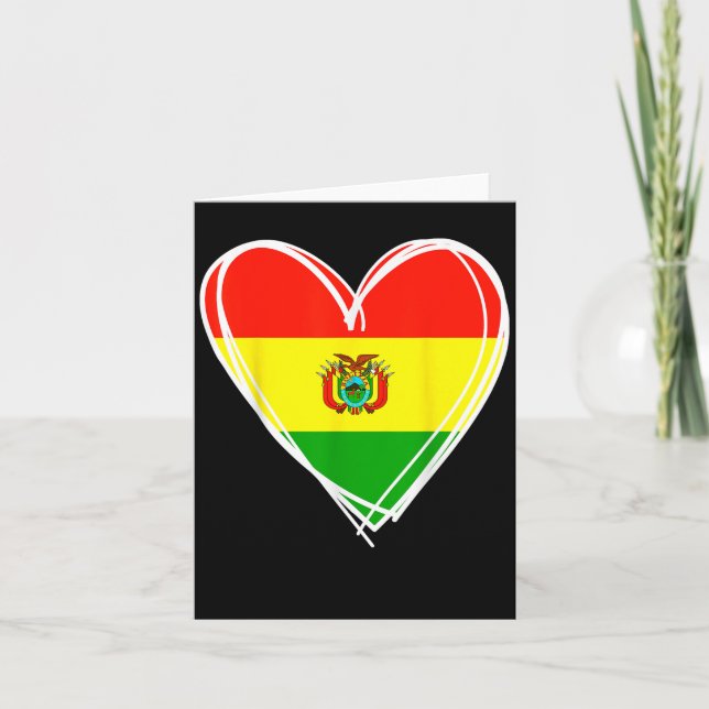 Tarjeta Amo Bolivia Diseño Genial De La Bandera De Bolivia (Anverso)