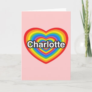 Tarjeta Amo Charlotte. Te amo Charlotte. Corazón