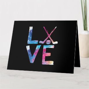 Tarjeta Amo Chicas de hockey sobre hielo Regalos de hockey