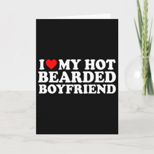 Tarjeta Amo Corazón Caliente Novio Barbudo Simple Lindo Di