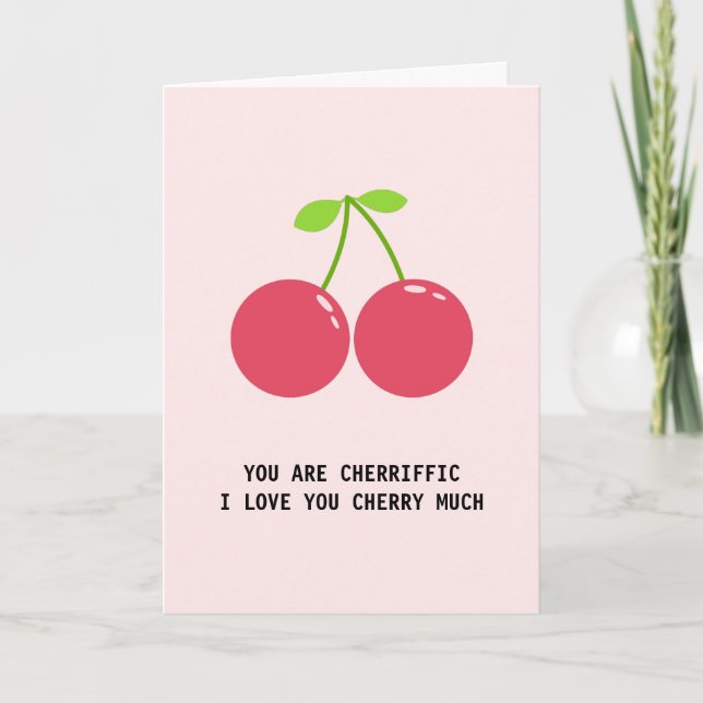 Tarjeta Amo el Aniversario del Pun de la Fruta del Cerezo (Anverso)