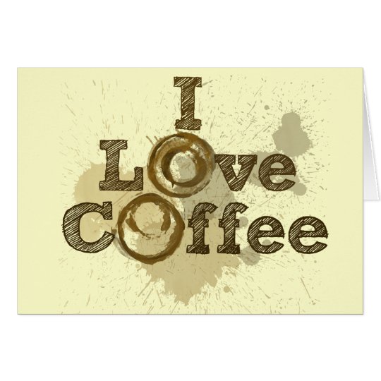 Tarjeta Amo el cafeína del arte del café