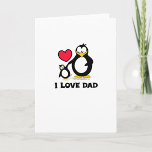 Tarjeta Amo el corazón del pingüino del papá