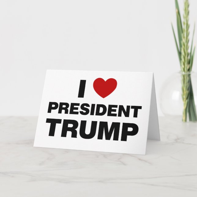 Tarjeta Amo el corazón del presidente Trump (Anverso)