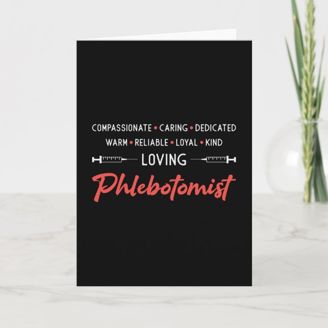 Tarjeta Amo Flebotomist Phlebotomy Médica Nurse Gift (Anverso)