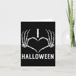 Tarjeta Amo Halloween Skeleton Manos Corazón Cute Mujeres