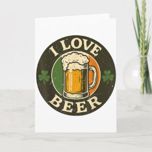 Tarjeta Amo la cerveza Día de San Patricio Beber Irieam Ir