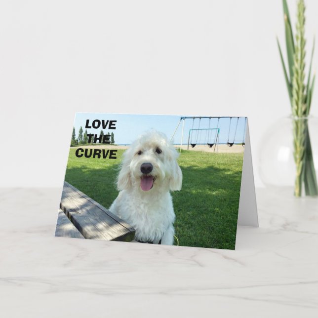 TARJETA AMO LA CURVA DE TU HERMOSA SONRISA. (Anverso)