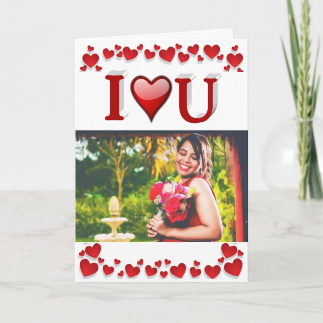 Tarjeta Amo la foto de Día de San Valentín rojo (Anverso)