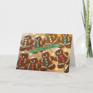 Tarjeta Amo las galletas de Navidad - Pan de jengibre colo