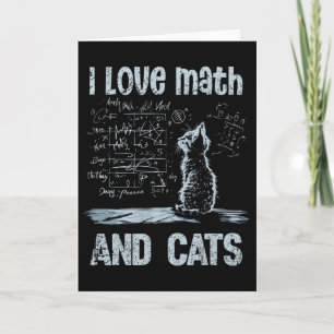 Tarjeta Amo las matemáticas y los gatos divertidos amantes
