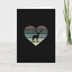 Tarjeta Amo Los Ciervos Corazón Retro para Cazador