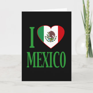 Tarjeta Amo México con el corazón de la bandera