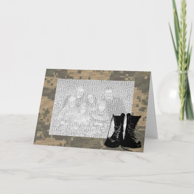 Tarjeta Amo mi camuflaje de encargo de la foto del soldado (Anverso)