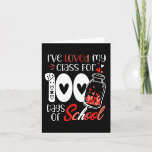 Tarjeta Amo mi clase durante 100 días profesor de colegio 