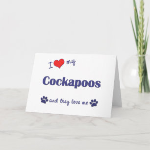 Tarjeta Amo mi Cockapoos (los perros múltiples)