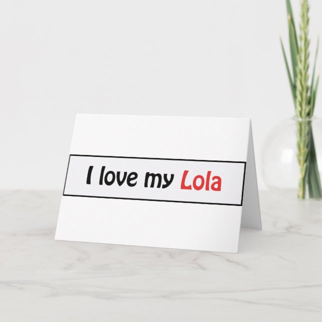 Tarjeta Amo mi lola (Anverso)