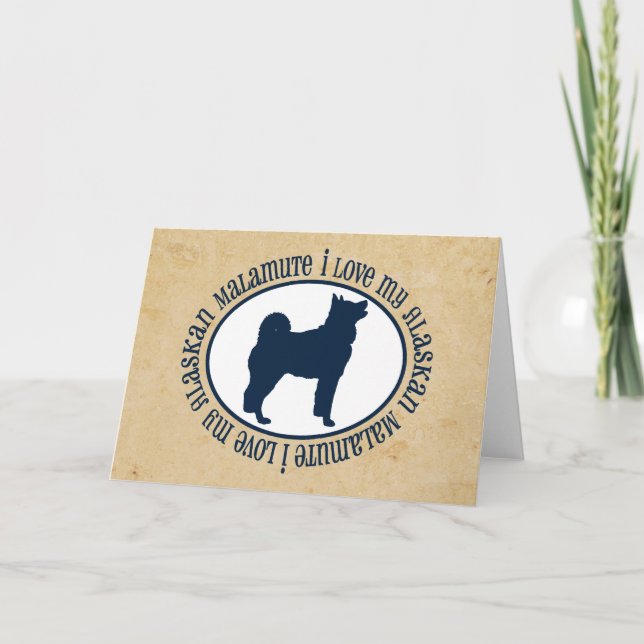 Tarjeta Amo mi Malamute alascánico (Anverso)