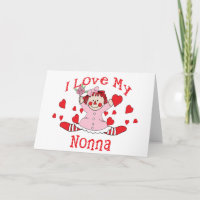 Amo mi muñeca y corazones de trapo de Nonna