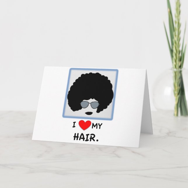 Tarjeta Amo mi pelo - Afro (Anverso)