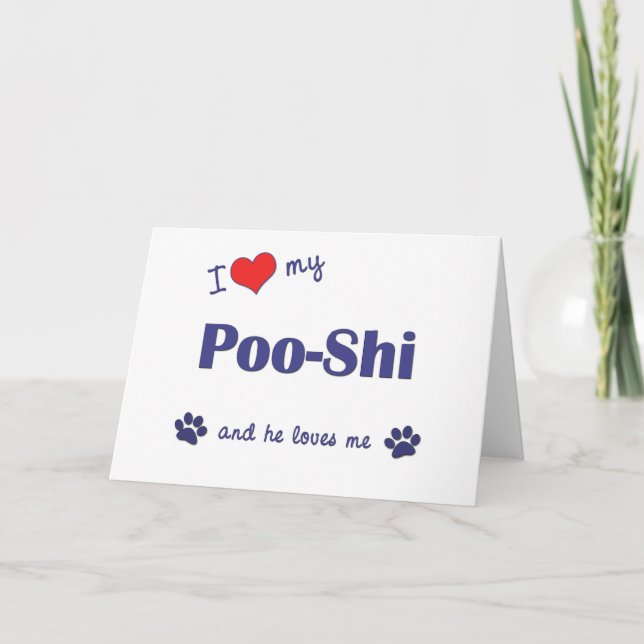 Tarjeta Amo Mi Poo-Shi (Perro Masculino) (Anverso)