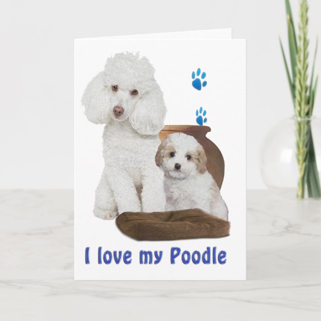 Tarjeta Amo mi Poodle (Anverso)