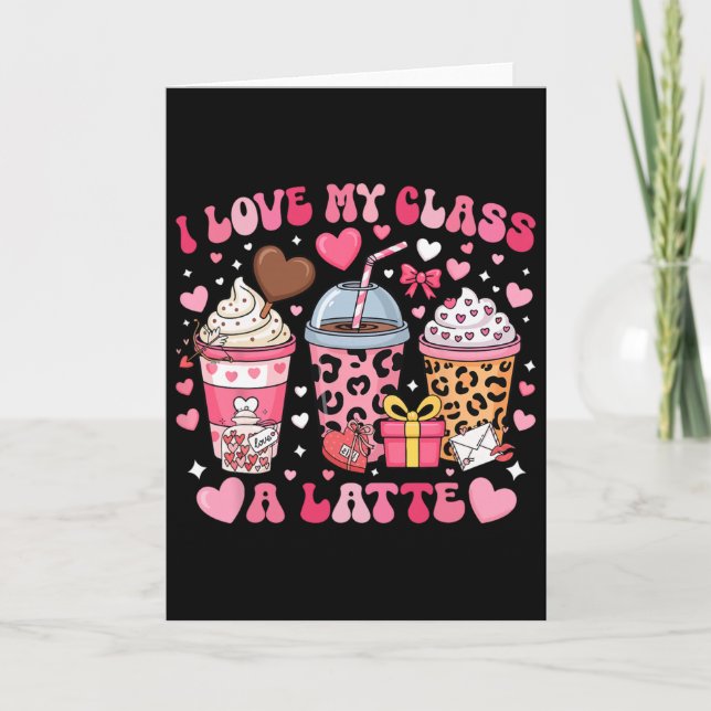 Tarjeta Amo mi profesora de Cl A Latte San Valentín Mujer  (Anverso)