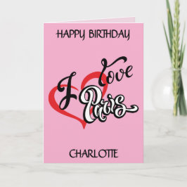 Tarjeta Amo París. Editable