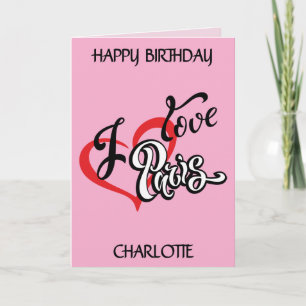 Tarjeta Amo París. Editable