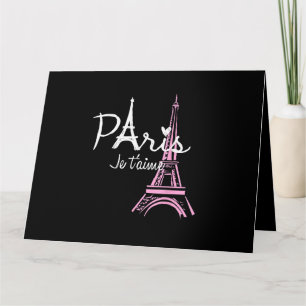 Tarjeta Amo París Torre Eiffel Francia Recuerdo Francés