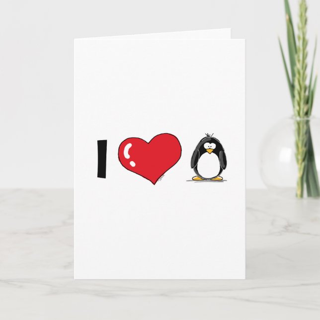 Tarjeta Amo pingüinos (Anverso)