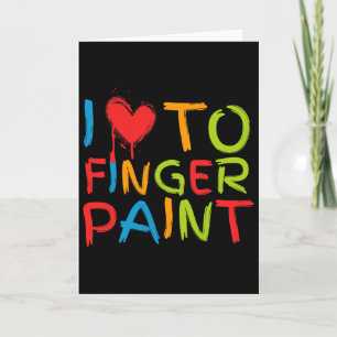 Tarjeta Amo pintar con los dedos, pinto una linda pareja