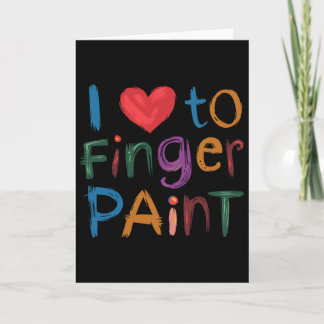 Tarjeta Amo pintar con los dedos, pinto una linda pareja