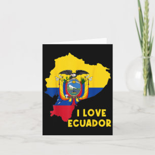 Tarjeta Amo Quito Hola Ecuador Mapa Bandera Orgulloso Ecua