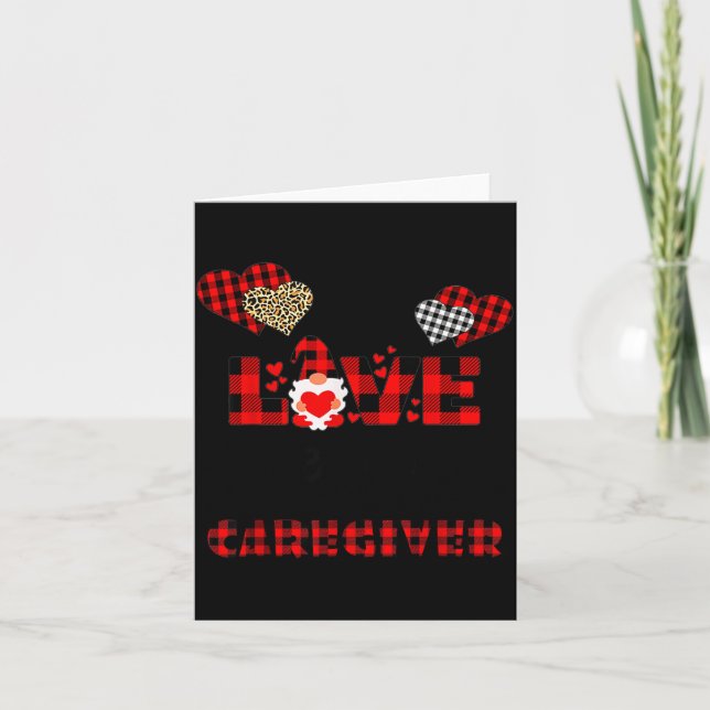 Tarjeta Amo ser un regalo de franela para cuidador en San  (Anverso)