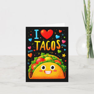 Tarjeta Amo tacos cinco de mayo meme kawaii taco sonriente