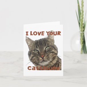 Tarjeta Amo tu Cattitude divertido juego de palabras
