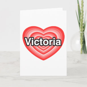 Tarjeta Amo Victoria. Te amo Victoria. Corazón