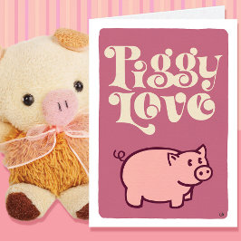 Tarjeta Amor a los cerdos en blanco